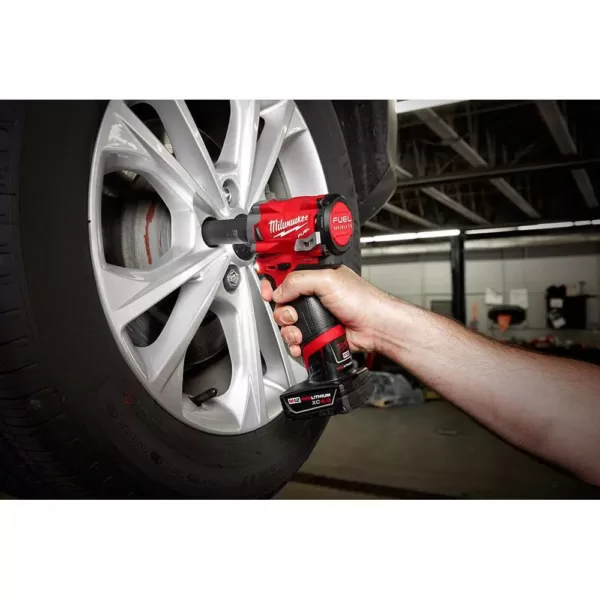 Milwaukee M12 FUEL 12-Volt Lithium-Ion Brushless Cordless 3/8 in. Ratchet and 1/2 in. Impact Wrench with two 3.0 Ah Batteries