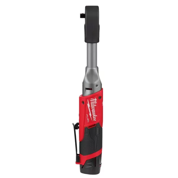 Milwaukee M12 FUEL 12-Volt Lithium-Ion Brushless Cordless 3/8in. Ratchet & Extended Reach Ratchet (Tool-Only) W/Protective Boots