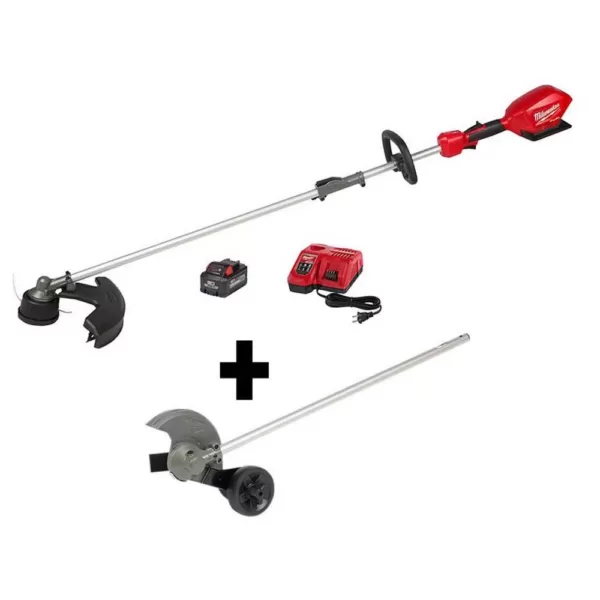 Milwaukee M18 FUEL 18-Volt Lithium-Ion Brushless Cordless String Trimmer Kit with M18 FUEL Edger Attachment