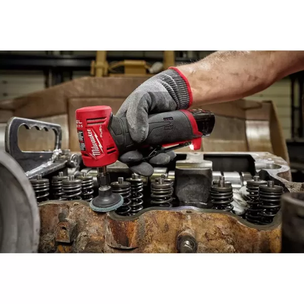 Milwaukee M12 FUEL 12-Volt Lithium-Ion Brushless Cordless 1/4 in. Right Angle Die Grinder Kit w/ (2) 2.0Ah Batteries