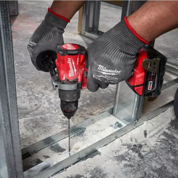 Milwaukee M18 Fuel 18-Volt Lithium-Ion Brushless Cordless 1/2 in. Hammer Drill Driver Kit with Two 5.0 Ah Batteries and Hard Case