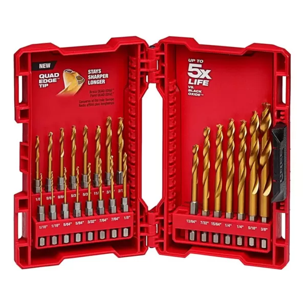 Milwaukee Hole Dozer Electricians Bi-Metal Hole Saw Set with SHOCKWAVE IMPACT DUTY Titanium Drill Bit Set (42-Piece)