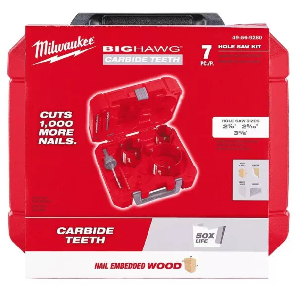 Milwaukee BIG HAWG Carbide Hole Saw Kit (7-Piece)