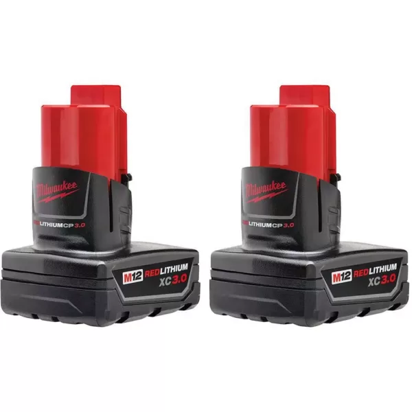 Milwaukee M12 FUEL 12-Volt Lithium-Ion Brushless Cordless Stubby 3/8 in. Impact Wrench and Impact Driver W/two 3.0 Ah Batteries