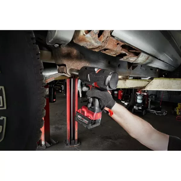 Milwaukee M18 FUEL 18-Volt 1/2 in. Lithium-Ion Brushless Cordless Impact Wrench w/ Friction Ring & Reciprocating Saw 2 Batteries