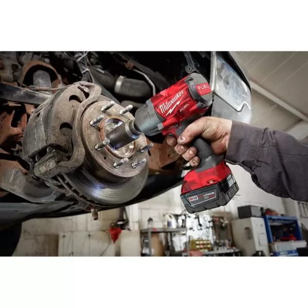 Milwaukee M18 FUEL 18-Volt 1/2 in. Lithium-Ion Brushless Cordless Impact Wrench w/ Friction Ring & Reciprocating Saw 2 Batteries