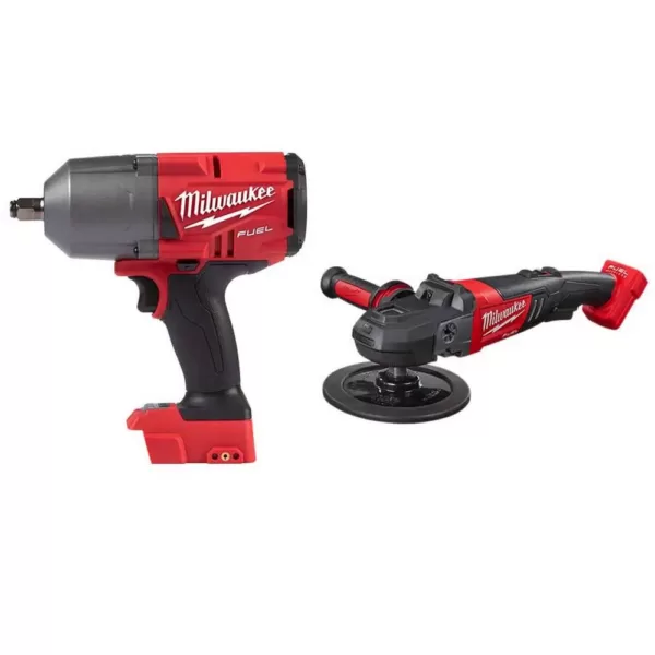 Milwaukee M18 FUEL 18-Volt Lithium-Ion Brushless Cordless 1/2 in. Impact Wrench with Friction Ring & 7 in. Variable Speed Polisher