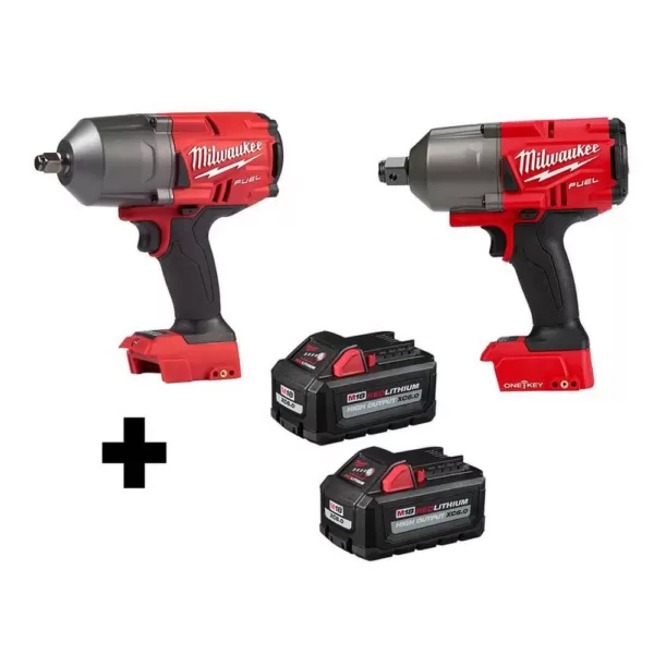 Milwaukee M18 FUEL 18-Volt 1/2 in. Lithium-Ion Brushless Impact Wrench & ONE-KEY 3/4 in. Impact Wrench with (2) 6.0Ah Batteries