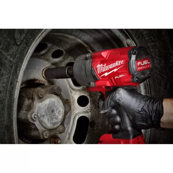 Milwaukee M18 ONE-KEY FUEL 18-Volt Lithium-Ion Brushless Cordless 1/2 in. Impact Wrench with Extended Anvil Kit with 2 Batteries