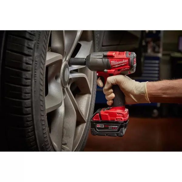 Milwaukee M18 FUEL 18-Volt Lithium-Ion Brushless Cordless Mid Torque 1/2 in. Impact Wrench with Friction Ring (2-Tool)