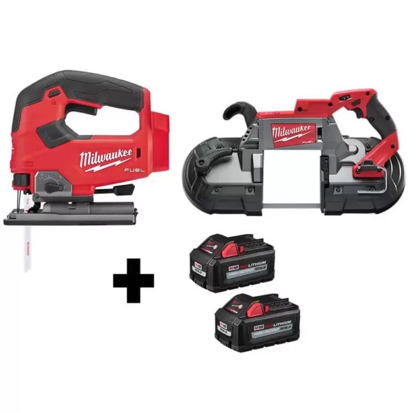 Milwaukee M18 FUEL 18-Volt Lithium-Ion Brushless Cordless Jig Saw and Band Saw with (2) 6.0Ah Batteries