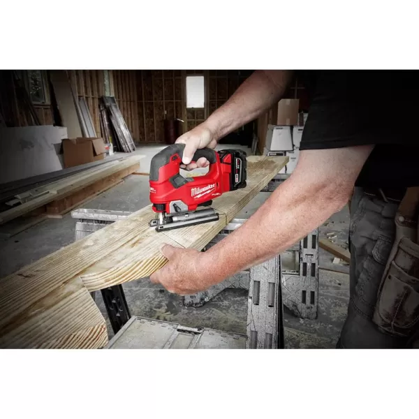 Milwaukee M18 FUEL 18-Volt Lithium-Ion Brushless Cordless Jig Saw (2-Tool) with (2) 6.0Ah Batteries