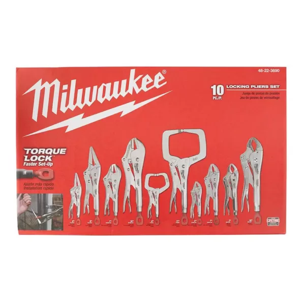 Milwaukee Torque Lock Locking Pliers Kit with Combination Metric and SAE Wrench Mechanics Tool Set (24-Piece)