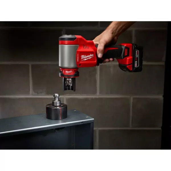 Milwaukee M18 18-Volt Lithium-Ion 1/2 in. to 4 in. Force Logic High Capacity Cordless Knockout Tool Kit w/Die Set 3.0 Ah Batteries