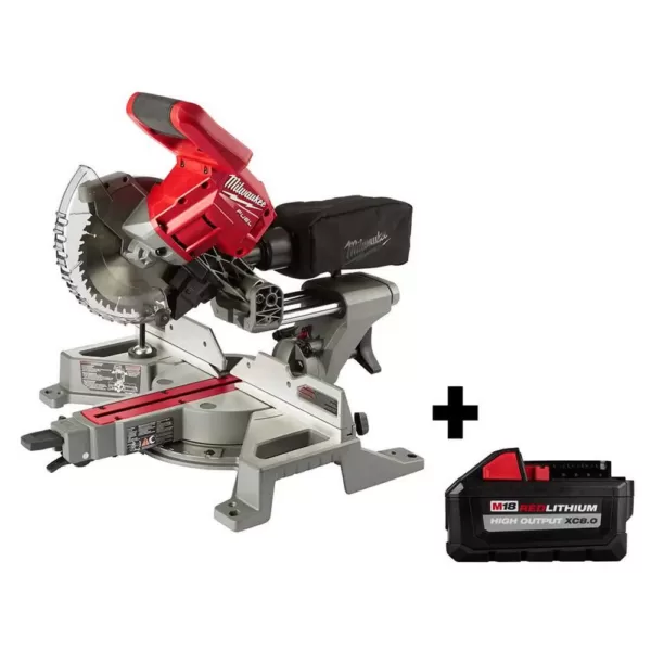 Milwaukee M18 FUEL 18-Volt Lithium-Ion Brushless Cordless 7-1/4 in. Dual Bevel Sliding Compound Miter Saw with 8.0 Ah Battery