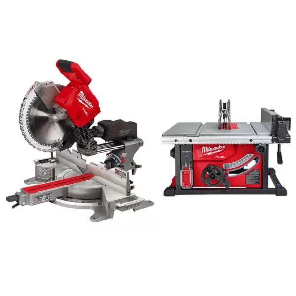 Milwaukee M18 FUEL 18-Volt Lithium-Ion Brushless 12 in. Cordless Dual Bevel Sliding Compound Miter Saw with 8-1/4 in. Table Saw