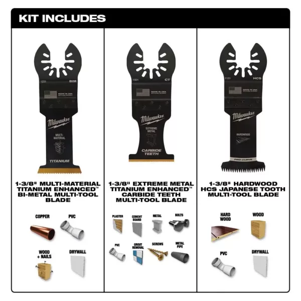 Milwaukee Oscillating Multi-Tool Blade Starter Kit (12-Piece)