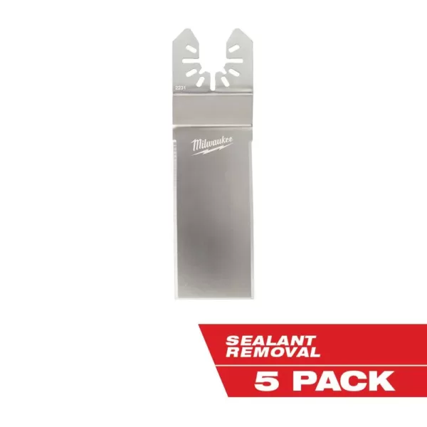 Milwaukee Wide Stainless Steel Tapered Sealant Cutting Oscillating Multi-Tool Blade (5-Piece)