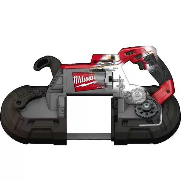 Milwaukee M18 FUEL 18-Volt Lithium-Ion Brushless Cordless Deep Cut Band Saw and Grease Gun 2-Speed with Two 6.0 Ah Batteries