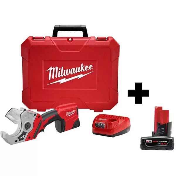 Milwaukee M12 12-Volt Lithium-Ion Cordless PVC Shear Kit W/ Free 6.0ah Battery