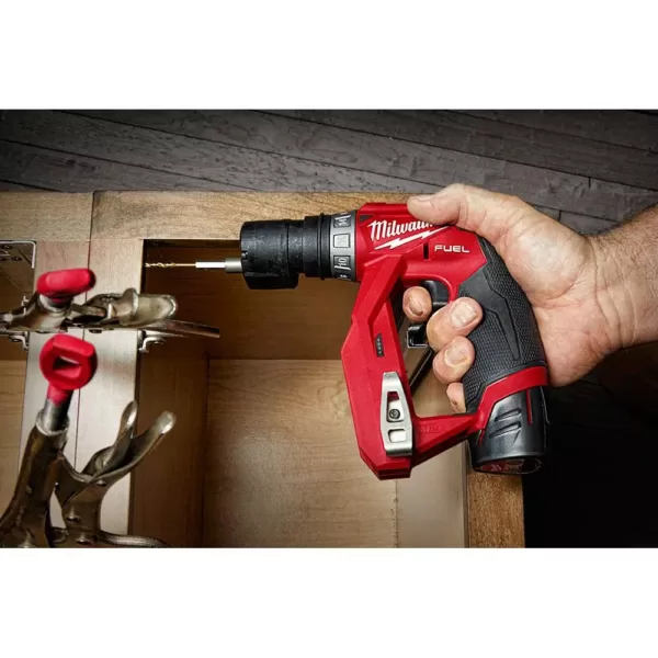 Milwaukee M12 FUEL 12-Volt Lithium-Ion Brushless Cordless 4-in-1 Installation 3/8 in. Drill Driver with 4 Tool Head (Tool-Only)