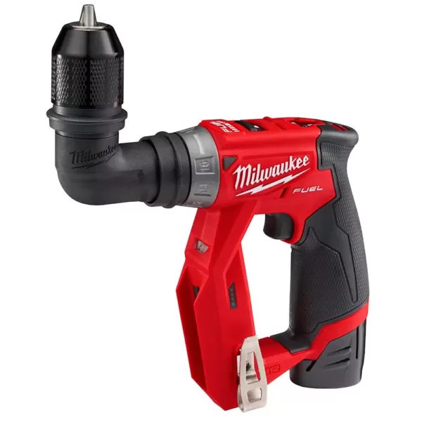 Milwaukee M12 FUEL 12-Volt Lithium-Ion Brushless Cordless 4-in-1 Installation 3/8 in. Drill Driver Kit with 4-Tool Heads