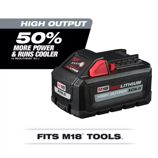 Milwaukee M18 18-Volt Lithium-Ion High Output Battery Pack 6.0Ah