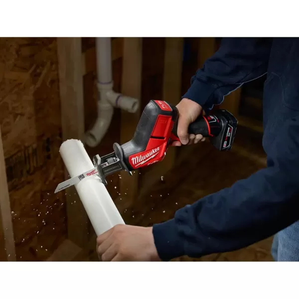 Milwaukee M12 FUEL 12-Volt Lithium-Ion Brushless Cordless HACKZALL Reciprocating Saw Kit with Free M12 Right Angle Drill