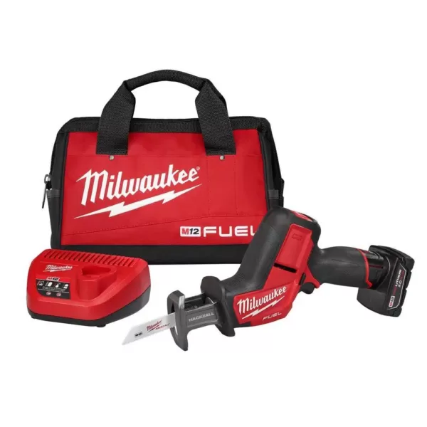 Milwaukee M12 FUEL 12-Volt Lithium-Ion Brushless Cordless HACKZALL Reciprocating Saw Kit with Free M12 Right Angle Drill