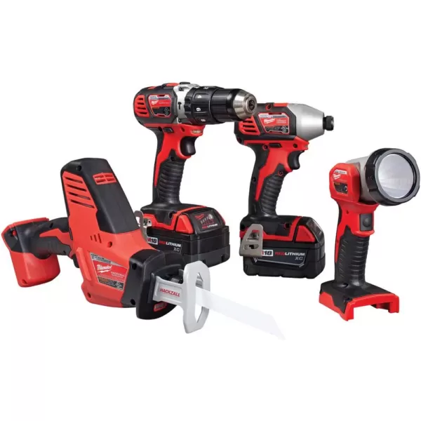 Milwaukee M18 18-Volt Lithium-Ion Cordless Combo Tool Kit (4-Tool) with M18 4-1/2 in. Cut-Off/Grinder and Blower