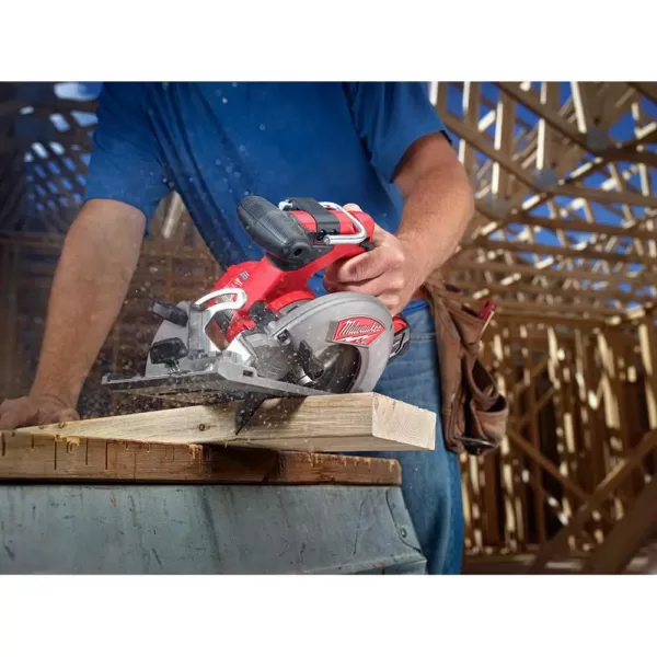 Milwaukee M18 FUEL 18-Volt Lithium-Ion Brushless Cordless Hammer Drill/6-1/2 in. Circular Saw/ Impact Driver with 4-Batteries