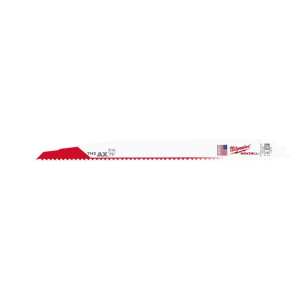 Milwaukee 12 in. 5 Teeth per in. AX Nail Embedded Wood Cutting SAWZALL Reciprocating Saw Blades (100 Pack)