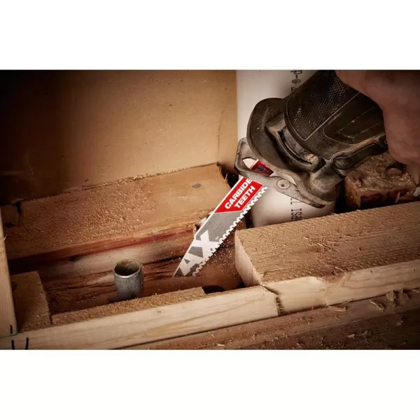 Milwaukee 9 in. 5 TPI AX Carbide Teeth Demo Nail Embedded Wood Cutting SAWZALL Reciprocating Saw Blade (1-Pack)