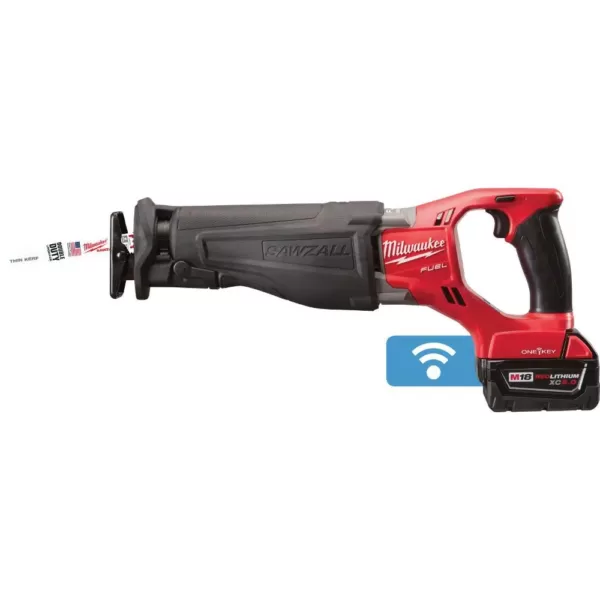 Milwaukee M18 FUEL ONE-KEY 18-Volt Lithium-Ion Brushless Cordless SAWZALL Reciprocating Saw Kit with Two 5.0 Ah Batteries, Case