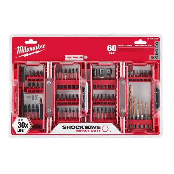 Milwaukee SHOCKWAVE High Speed Steel Impact Duty Drill and Drive Bit Set (120-Piece)