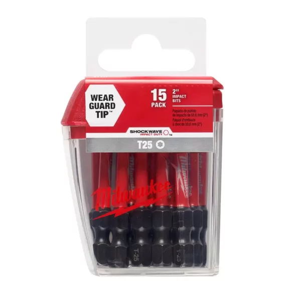 Milwaukee SHOCKWAVE Torx #25 2 in. Impact Duty Steel Screwdriver Bit (15-Pack)