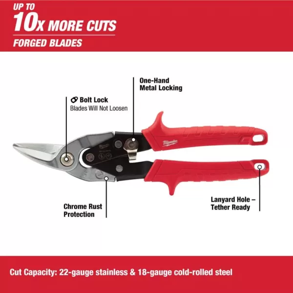 Milwaukee 10 in. Left-Cut Aviation Snips