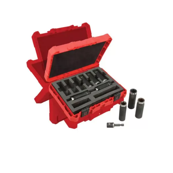 Milwaukee 1/2 in. Drive SAE Shockwave Impact Duty Deep Well Socket Set (9-Piece)