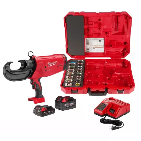 Milwaukee M18 18-Volt Lithium-Ion Cordless FORCE LOGIC 750 MCM Crimper Kit with EXACT #6 750 MCM Al Dies