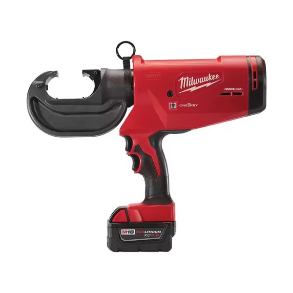 Milwaukee M18 18-Volt Lithium-Ion Cordless FORCE LOGIC 750 MCM Crimper Kit with EXACT #6 750 MCM Cu Dies and M18 FUEL Combo Kit