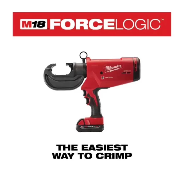 Milwaukee M18 18-Volt Lithium-Ion Cordless FORCE LOGIC 750 MCM Crimper Kit with EXACT #6 750 MCM Cu Dies