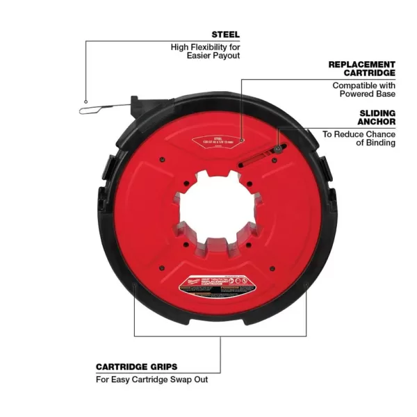 Milwaukee M18 Fuel Angler 120 ft. x 1/8 in. Steel Pulling Fish Tape Drum