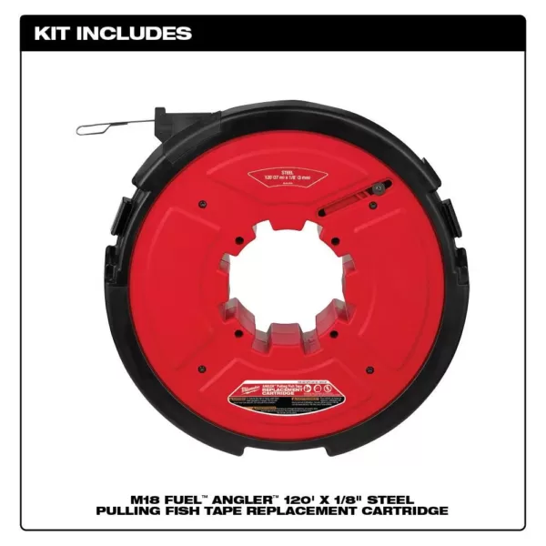 Milwaukee M18 Fuel Angler 120 ft. x 1/8 in. Steel Pulling Fish Tape Drum