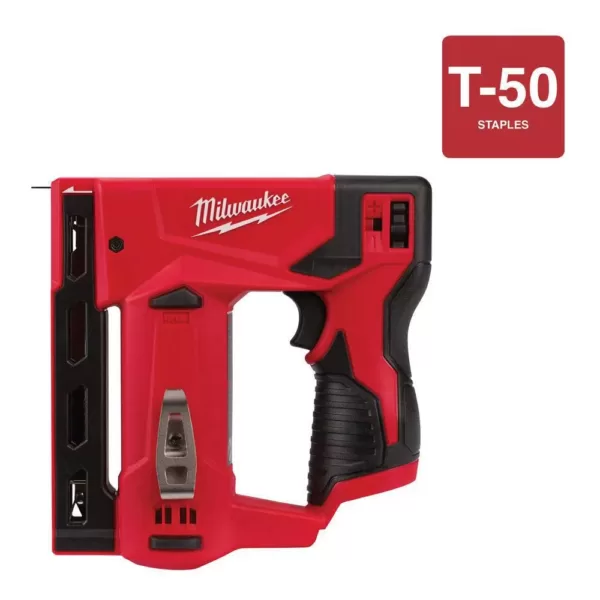 Milwaukee M12 12-Volt Lithium-Ion Cordless 3/8 in. Crown Stapler with 4.0 Ah M12 Battery