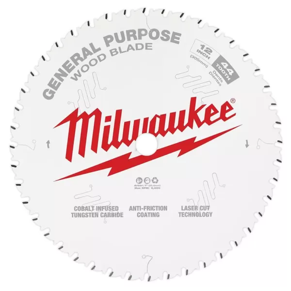 Milwaukee 12 in. x 44-Tooth General Purpose Circular Saw Blade