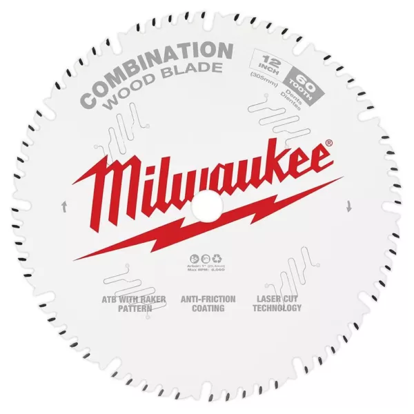 Milwaukee 12 in. x 60-Tooth Combination Circular Saw Blade