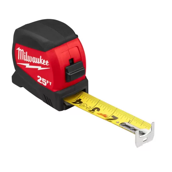 Milwaukee 25 ft. x 1.2 in. Compact Wide Blade Tape Measure with 15 ft. Reach