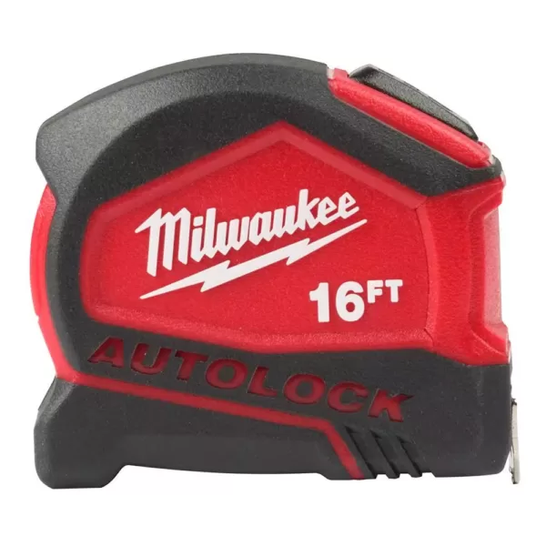 Milwaukee 25 ft. Compact Auto Lock Tape Measure with 16 ft. Compact Auto Lock Tape Measure