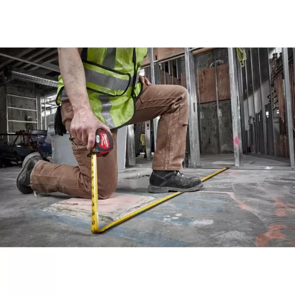 Milwaukee 25 ft. x 1.3 in. Gen II STUD Magnetic Tape Measure with 14 ft. Standout with Fastback Compact Folding Utility Knife