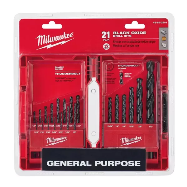 Milwaukee Black Oxide Twist Drill Bit Set (21-Piece)